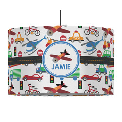 Transportation 12" Drum Pendant Lamp - Fabric (Personalized)