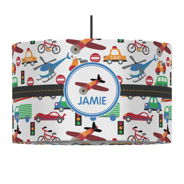 Custom Transportation 12" Drum Pendant Lamp - Fabric (Personalized)