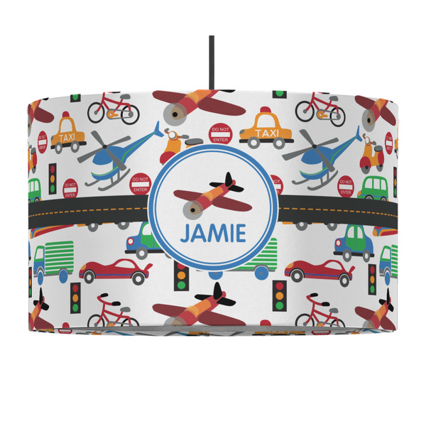 Transportation 12" Drum Lampshade - PENDANT (Fabric)