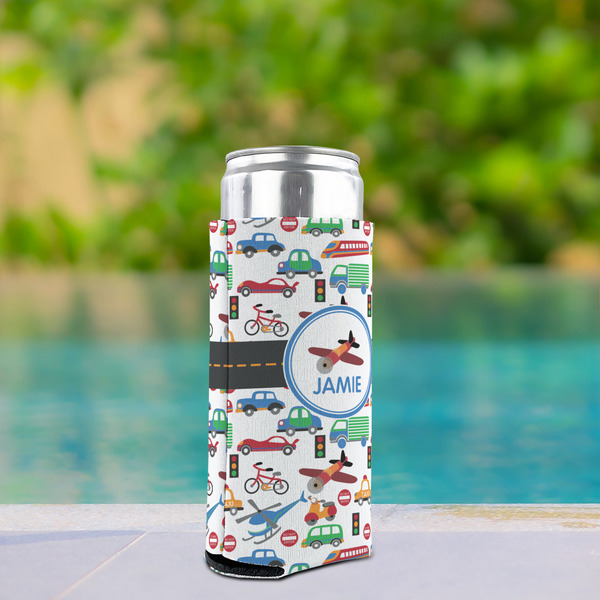 Transportation Can Cooler - Tall 12oz - In Context