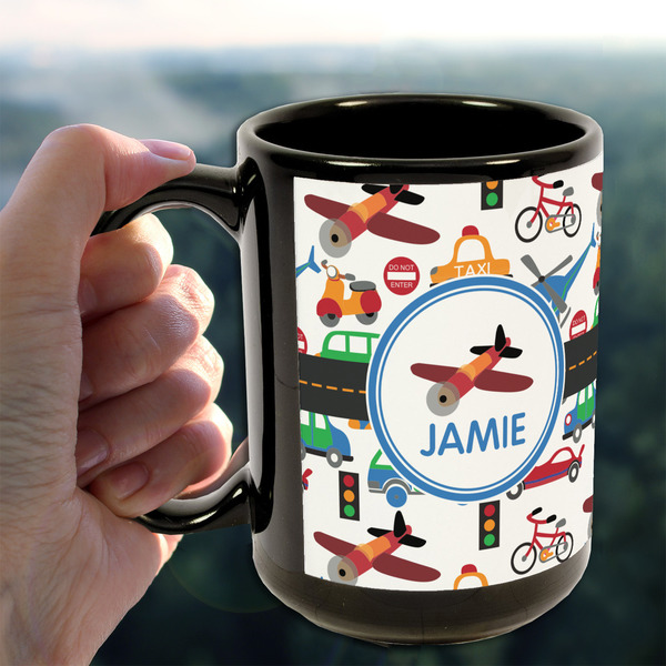 Transportation 15oz. Black Mug - LIFESTYLE