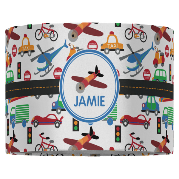Transportation 16" Drum Lampshade - FRONT (Fabric)
