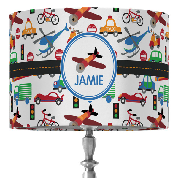 Custom Transportation 16" Drum Lamp Shade - Fabric (Personalized)