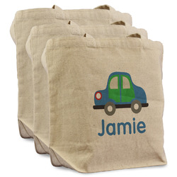 Transportation Reusable Cotton Grocery Bags - Set of 3 (Personalized)