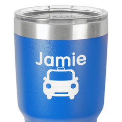 Transportation 30 oz Stainless Steel Tumbler - Royal Blue - Single-Sided (Personalized)