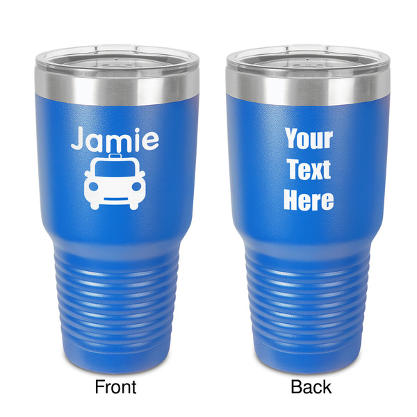 Custom Transportation 30 oz Stainless Steel Tumbler - Royal Blue - Double-Sided (Personalized)