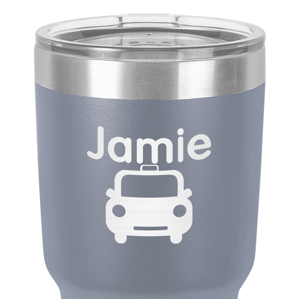 Transportation 30 oz Stainless Steel Ringneck Tumbler - Grey - Close Up