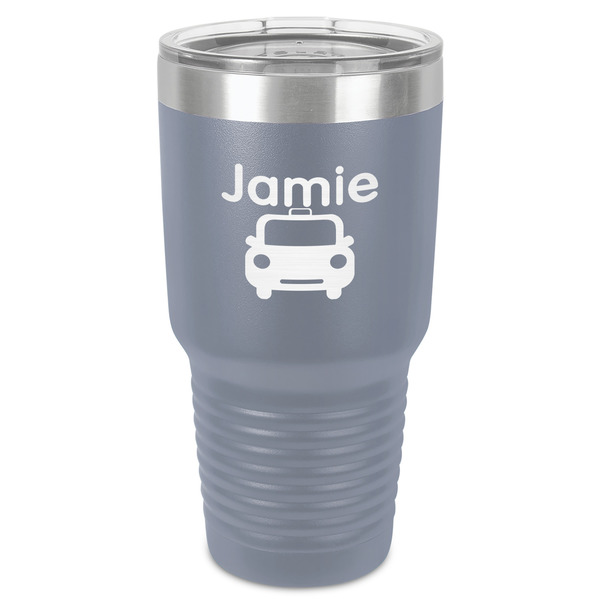 Transportation 30 oz Stainless Steel Ringneck Tumbler - Grey - Front