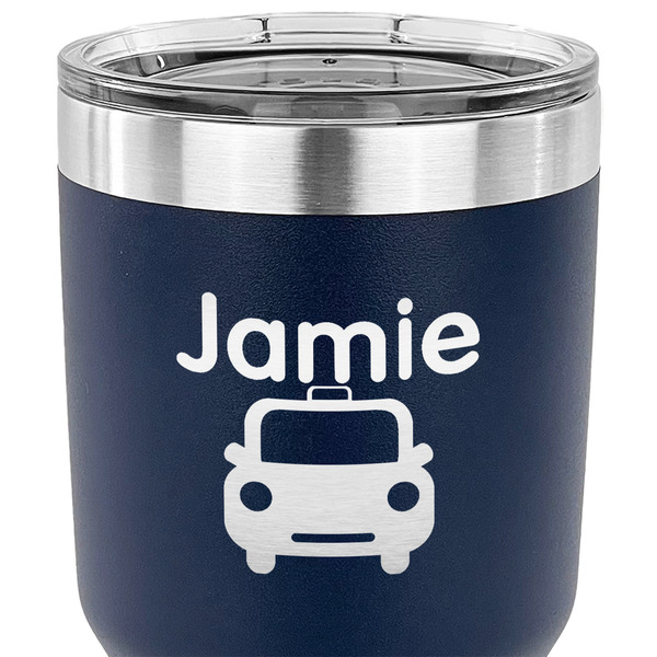Transportation 30 oz Stainless Steel Ringneck Tumbler - Navy - CLOSE UP