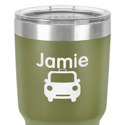Transportation 30 oz Stainless Steel Tumbler - Olive - Single-Sided (Personalized)