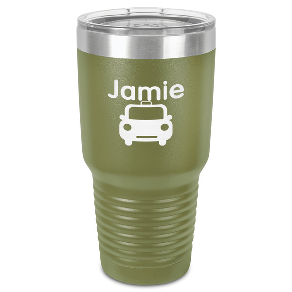 Transportation 30 oz Stainless Steel Ringneck Tumbler - Olive - Front