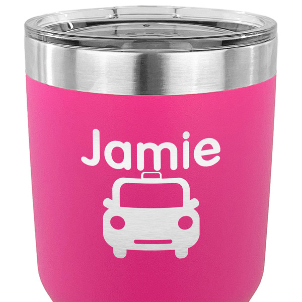 Transportation 30 oz Stainless Steel Ringneck Tumbler - Pink - CLOSE UP