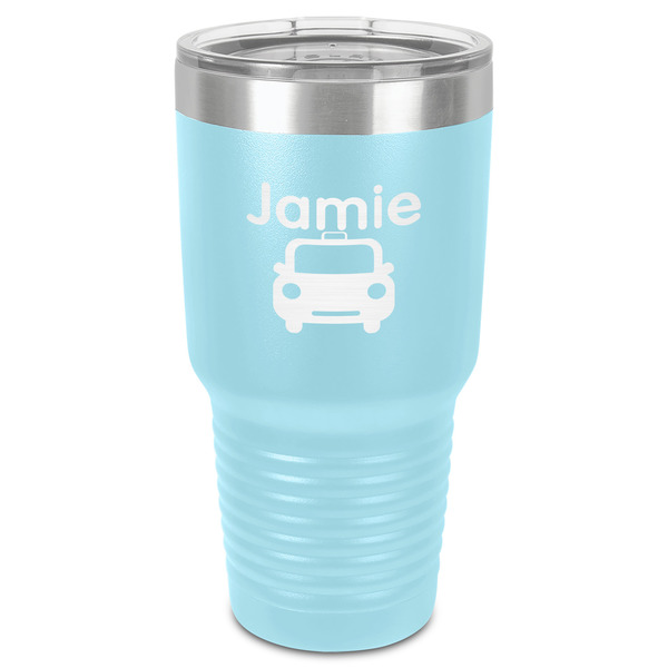 Transportation 30 oz Stainless Steel Ringneck Tumbler - Teal - Front