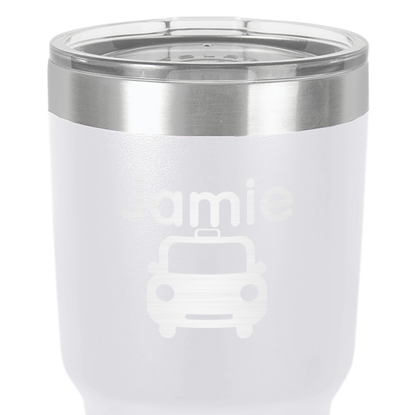 Transportation 30 oz Stainless Steel Ringneck Tumbler - White - Close Up
