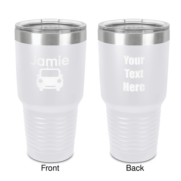 Custom Transportation 30 oz Stainless Steel Tumbler - White - Double-Sided (Personalized)
