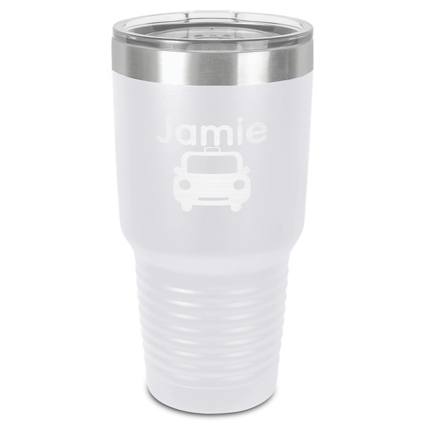 Transportation 30 oz Stainless Steel Ringneck Tumbler - White - Front