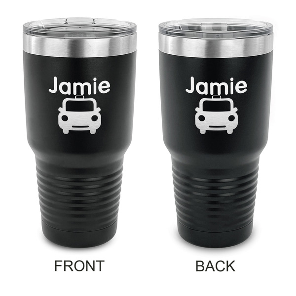 Custom Transportation 30 oz Stainless Steel Tumbler - Black - Double Sided (Personalized)