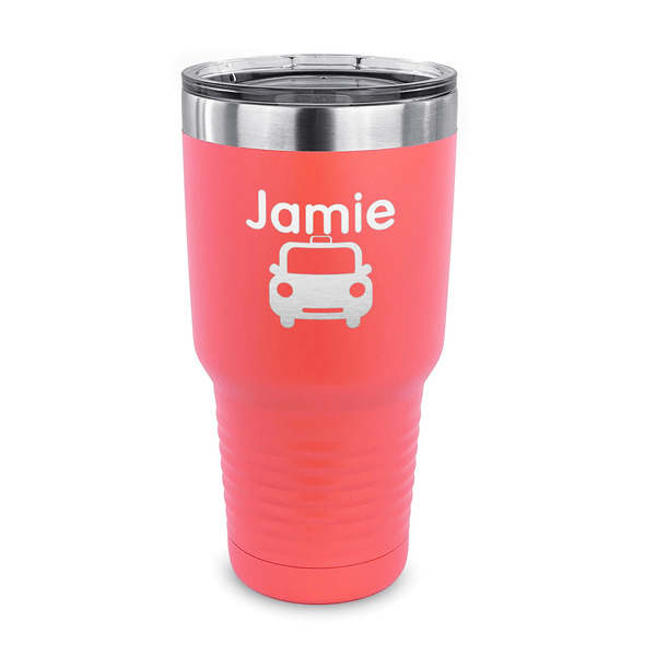 Custom Transportation 30 oz Stainless Steel Tumbler - Coral - Single Sided (Personalized)