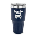 Transportation 30 oz Stainless Steel Tumbler - Navy - Single Sided (Personalized)