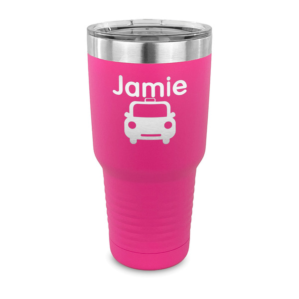 Transportation 30 oz Stainless Steel Ringneck Tumblers - Pink - FRONT
