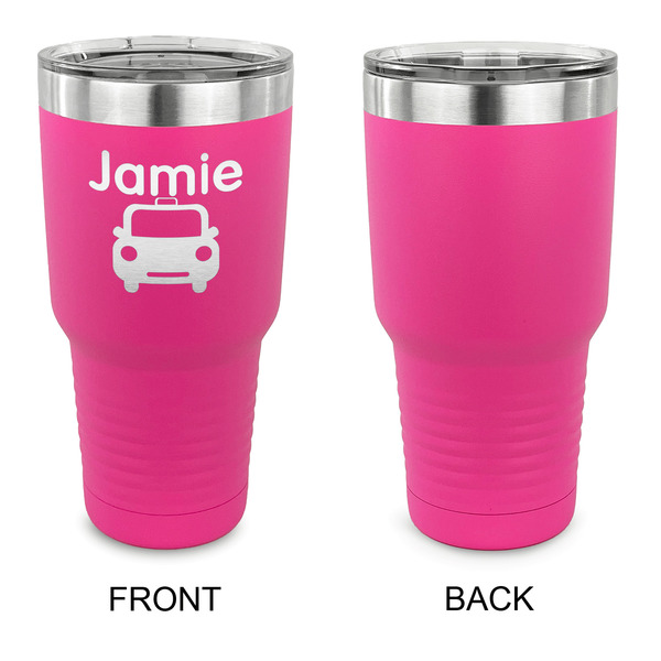 Transportation 30 oz Stainless Steel Ringneck Tumblers - Pink - Single Sided - APPROVAL