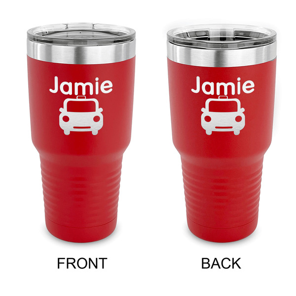 Custom Transportation 30 oz Stainless Steel Tumbler - Red - Double Sided (Personalized)