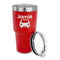 Transportation 30 oz Stainless Steel Ringneck Tumblers - Red - LID OFF