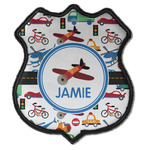 Transportation Iron On Shield Patch C w/ Name or Text