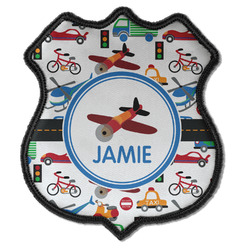 Transportation Iron On Shield Patch C w/ Name or Text