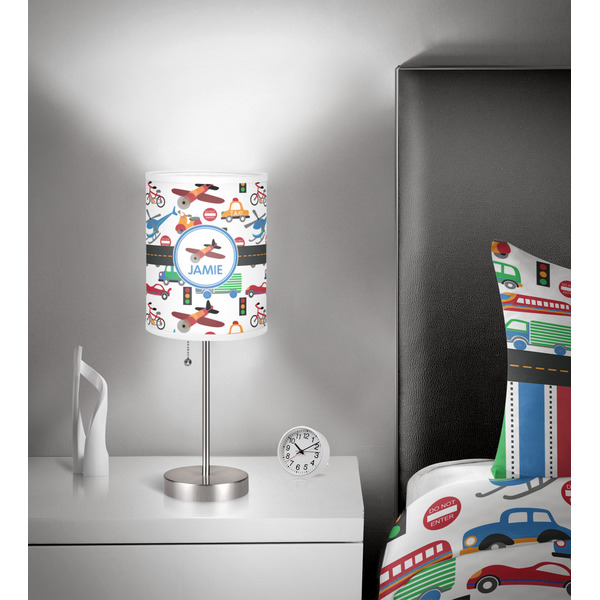 Transportation 7 inch drum lamp shade - in room