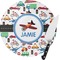 Transportation Round Glass Cutting Board - Small (Personalized)