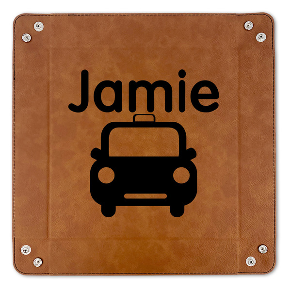 Transportation 9" x 9" Leatherette Snap Up Tray - APPROVAL (FLAT)