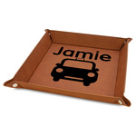Transportation 9" x 9" Leather Valet Tray w/ Name or Text