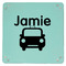 Transportation 9" x 9" Teal Leatherette Snap Up Tray - APPROVAL