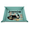 Transportation 9" x 9" Teal Leatherette Snap Up Tray - STYLED