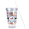 Transportation Acrylic Tumbler - Full Print - Front straw out