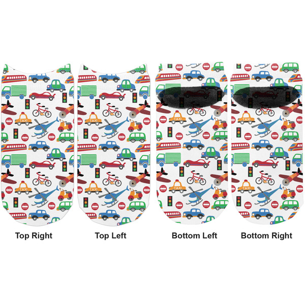 Transportation Adult Ankle Socks - Double Pair - Front and Back - Apvl