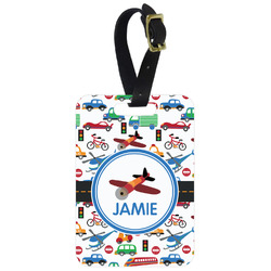 Transportation Metal Luggage Tag w/ Name or Text