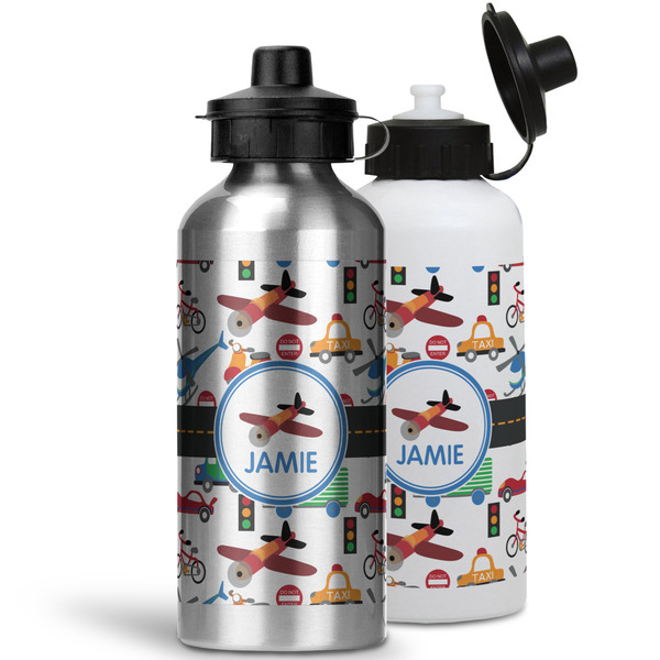 Transportation Aluminum Water Bottles - MAIN (white &silver)