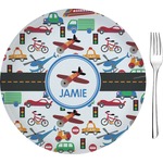 Transportation Glass Appetizer / Dessert Plate 8" (Personalized)