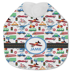 Transportation Jersey Knit Baby Bib w/ Name or Text