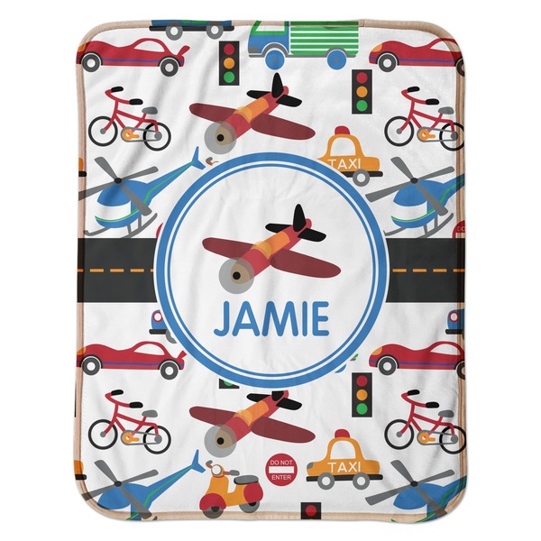 Transportation Baby Sherpa Blanket - Flat