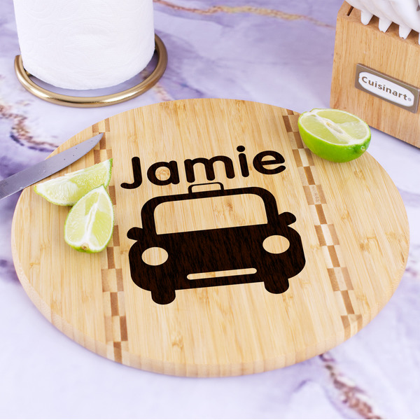 Transportation Bamboo Cutting Board - In Context