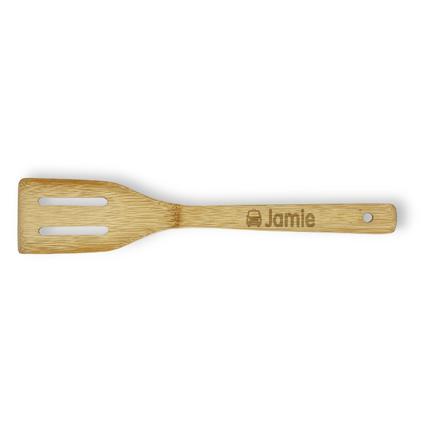 Custom Transportation Bamboo Slotted Spatula - Single Sided (Personalized)