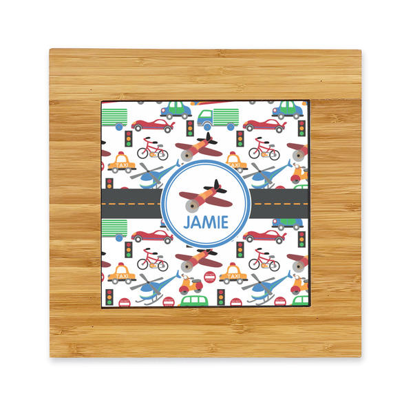 Custom Transportation Bamboo Trivet with Ceramic Tile Insert (Personalized)
