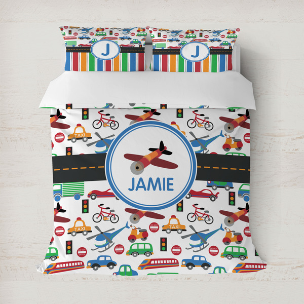 Custom Transportation Duvet Cover Set - Full / Queen (Personalized)