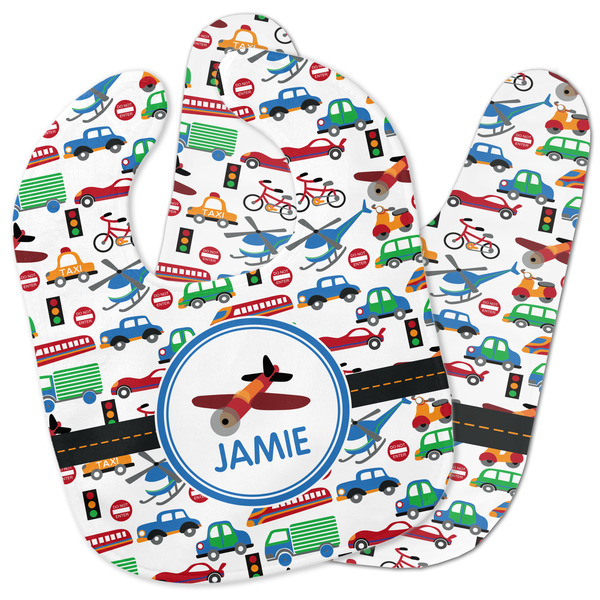 Custom Transportation Baby Bib w/ Name or Text