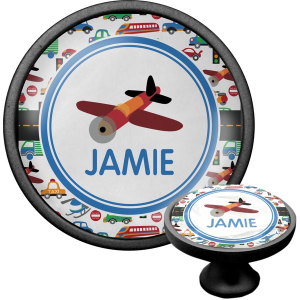 Custom Transportation Cabinet Knob (Black) (Personalized)