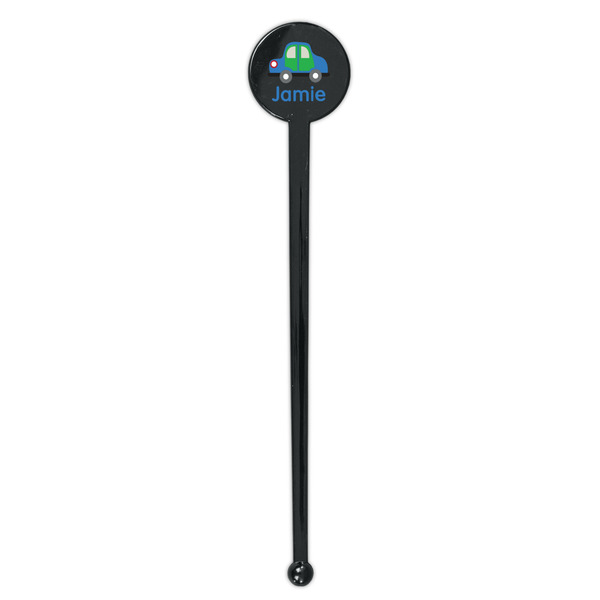 Transportation Black Plastic 7" Stir Stick - Round - Single Stick