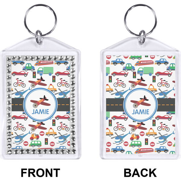 Transportation Bling Keychain (Front + Back)